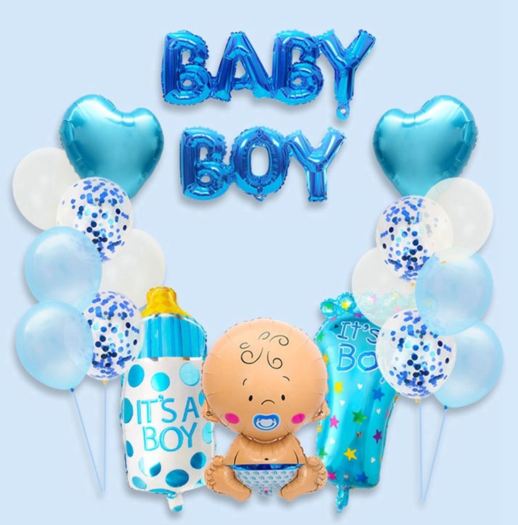 È un ragazzo Foil Balloon 5pc Bouquet Baby Shower Festa Decorazioni di genere rivelare 