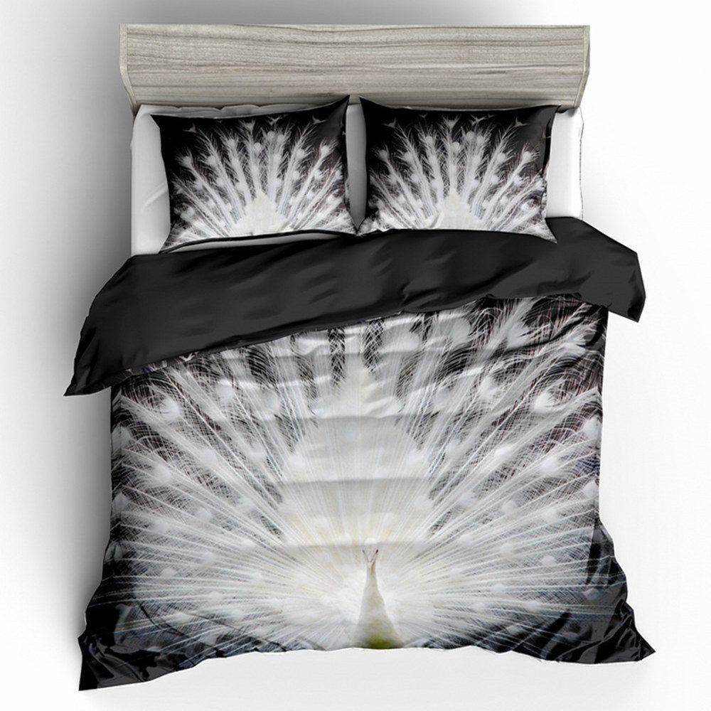White Peacock Bedding Set King Size Elegant Hot Sale Duvet Cover Queen Black Twin Full Single Double Bed Cover With Pillowcase Cotton Bedding Sets Designer Comforter Sets From Beddeco 13 07 Dhgate Com
