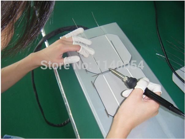 40pcs 52x78mm Solar Cells w/ Tabbing Bus Wire Flux Pen for DIY 20W Solar Panel