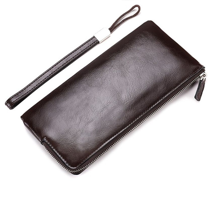 Zipper Youth Cell Phone Bag Wallet Men's Long Soft Leather Wallet Popular Hot QP Zipper Youth Cell Phone Bag Wallet Men's Long Soft Leather Wallet Popular Hot QP