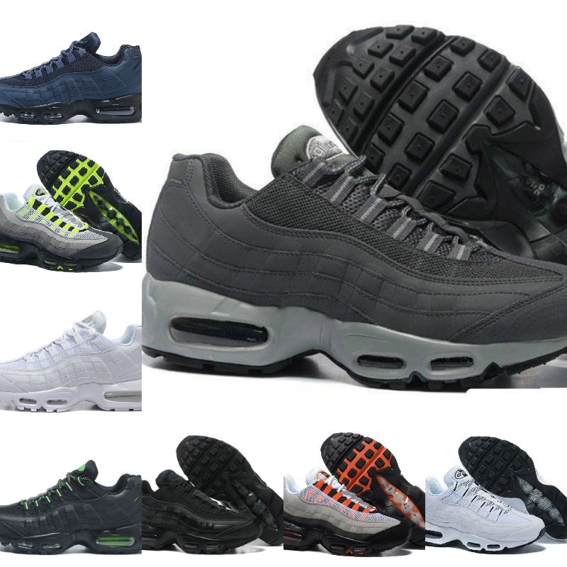 2019 Nike Air Max 95 New Airmax 95 de los zapatos corrientes barato Deportes Aire Trainer Negro Sole gris para hombre de la manera azul de zapatos para caminar al aire libre