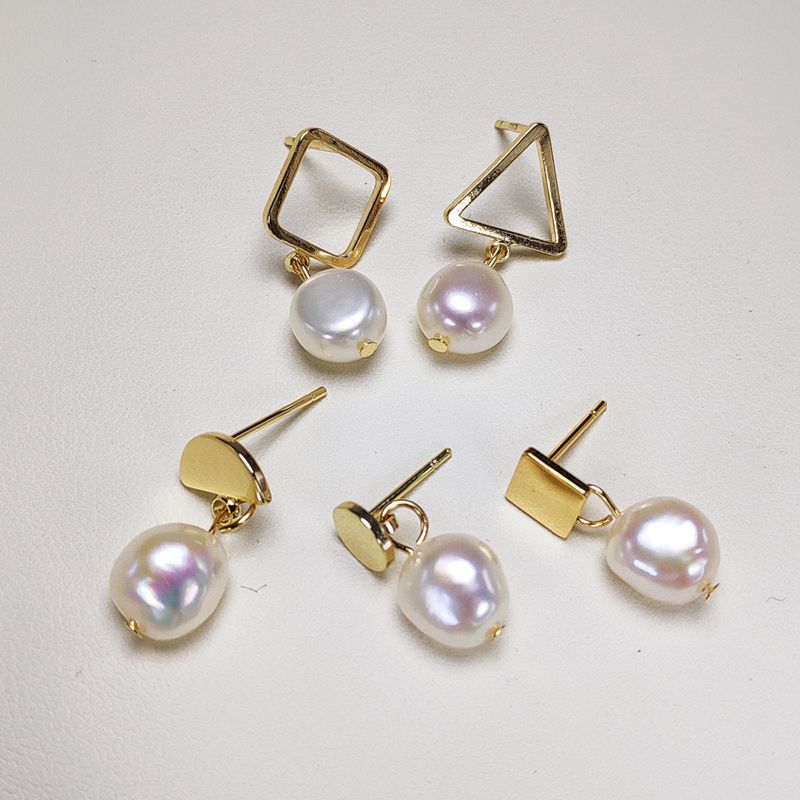 Earring 8-9Mm Rice Pearl Stud Earrings Jewelry Pearl Women Earrings 3 Colors Choose Gift Simple Style Earring 8-9Mm Rice Pearl Stud Earrings Jewelry Pearl Women Earrings 3 Colors Choose Gift Simple Style
