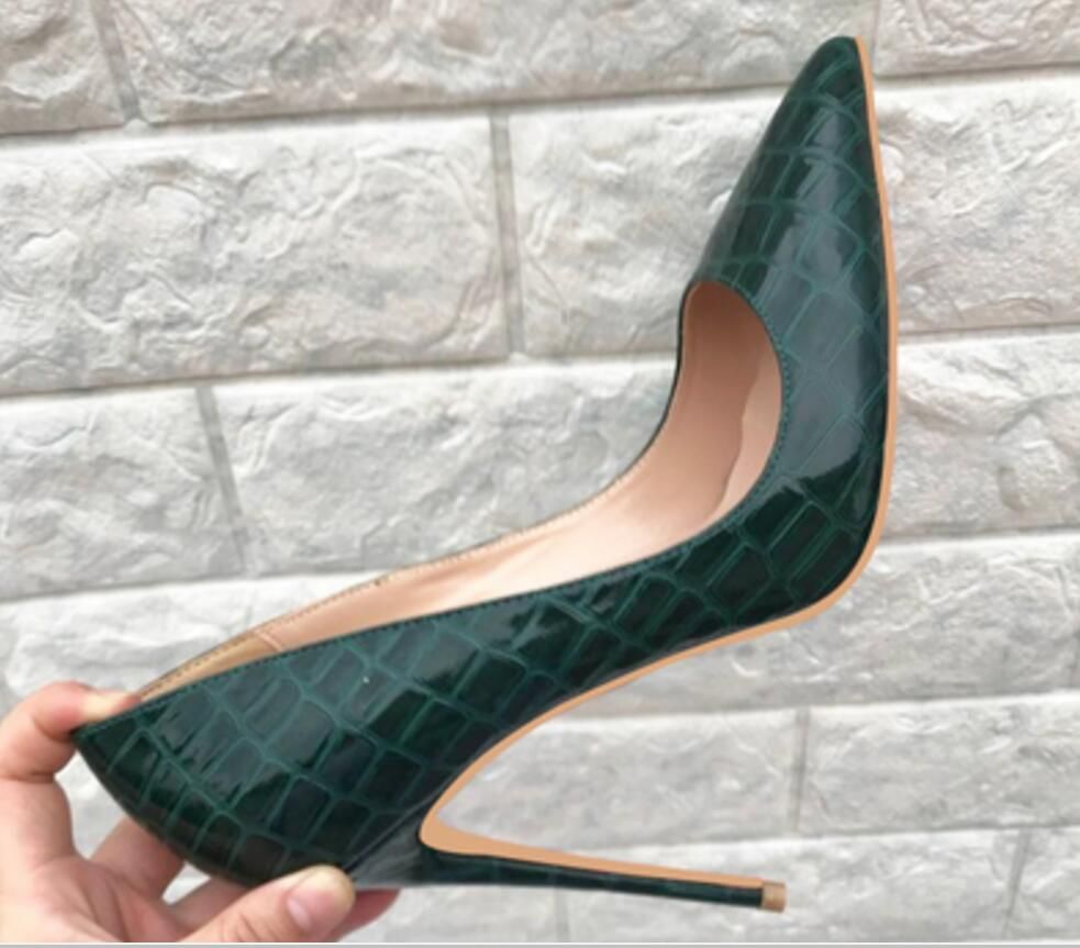 Koop Nieuw Type Donkergroene Krokodil Patroon Hoge Hakken Schoenen Cusp  Fijne Hak Vrouwen Enkele Schoenen 8 Cm 10cm 12 Cm Bruiloft Rode Onderkant  Grote Maat 44 Goedkoop | Snelle Levering En Kwaliteit | Nl.Dhgate