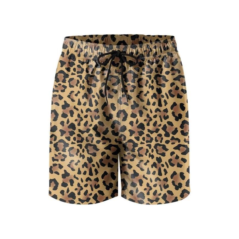mens leopard print board shorts
