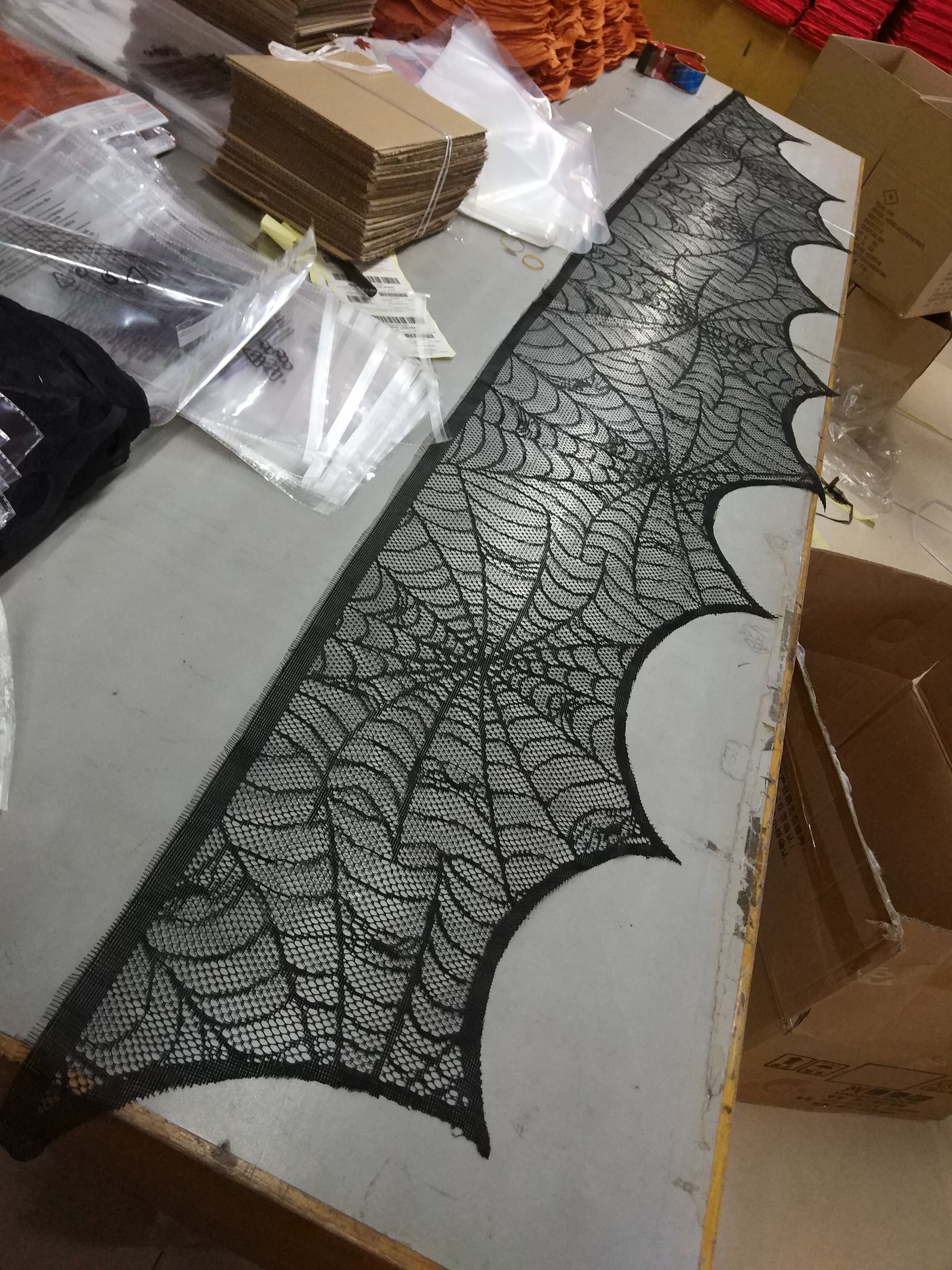 cloth spider web decoration