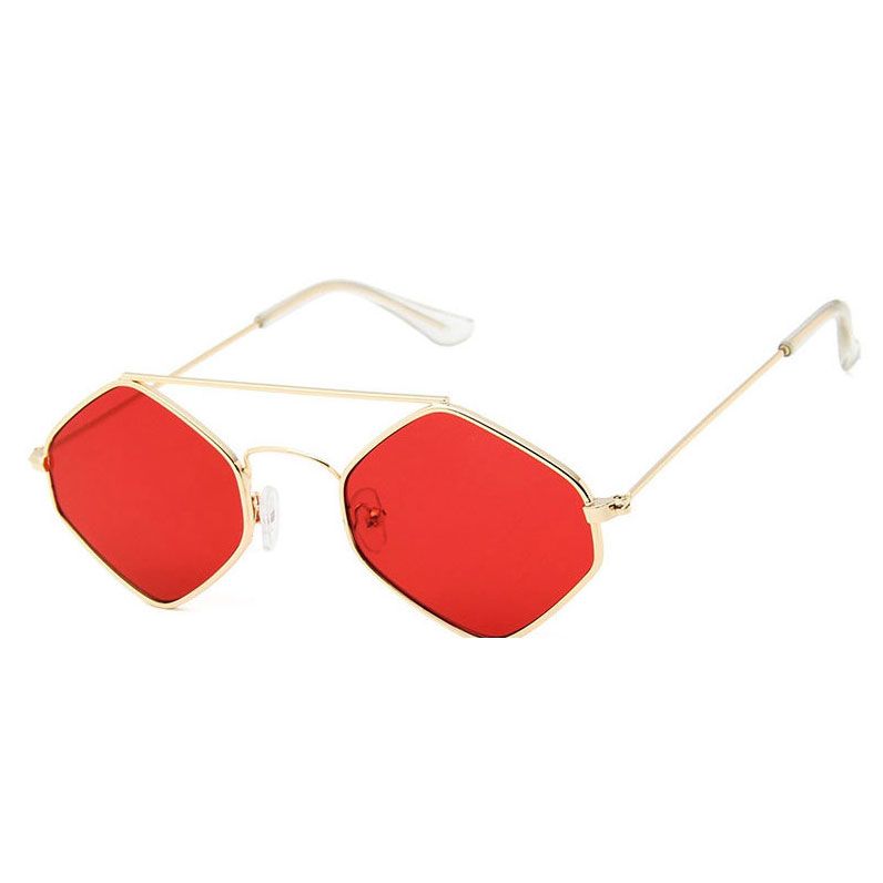 Acquistare Top Occhiali Da Sole Ovali Piccoli Poligoni Quadrati Uomo E  Donna Montatura In Metallo Occhi Doppio Raggio Giallo Rosso Tromba Retrò  Popolare Occhiali Da Sole Rotondi Femminili Economico | Consegna Veloce