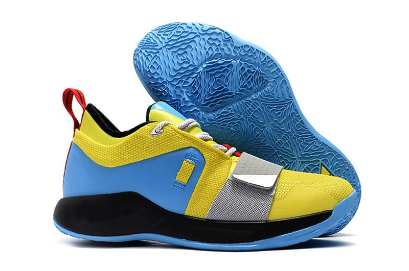 paul george shoes yellow and blue