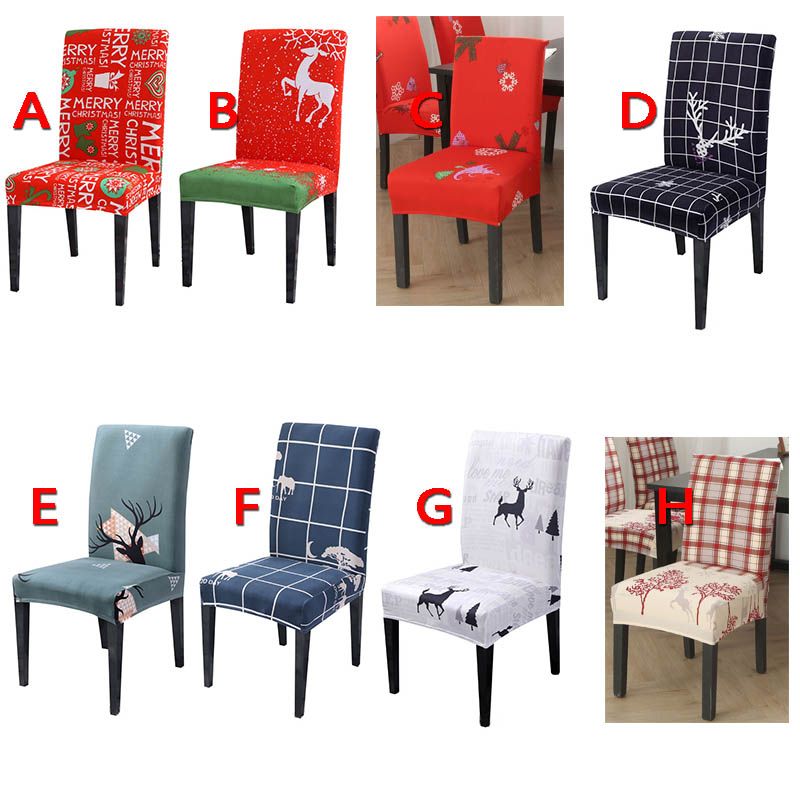 Universal Christmas Stretch Dining Chair Covers Seat Slipcover Xmas Home Decor~