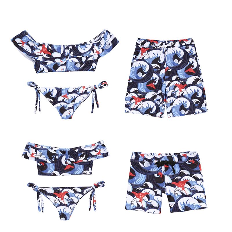 matching bathing suit and trunks