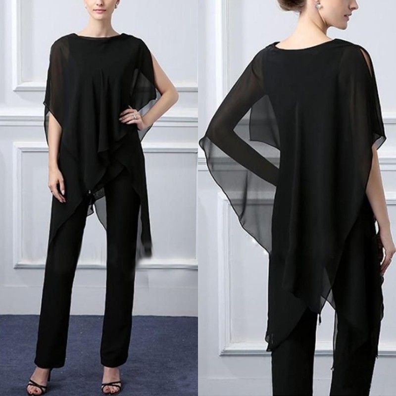 black cocktail pantsuit