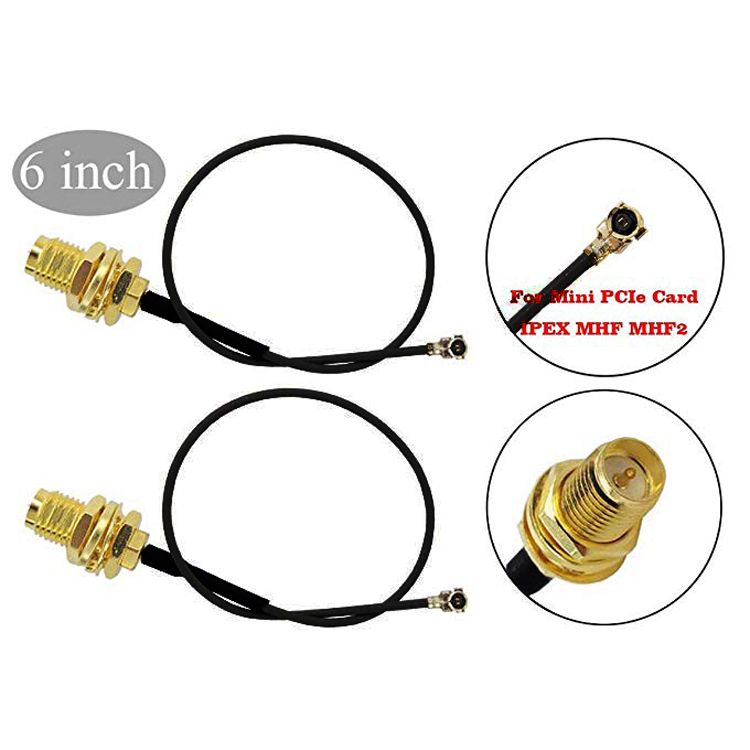 2 Mini PCI U.FL to SMA Antenna WiFi Pigtail Cable Any Length 4-20 INCHES USA 