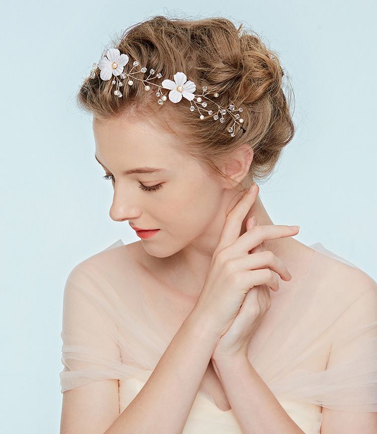 Gold Flower Bridal Headpiece Tiara Wedding Hair Accessories Hair