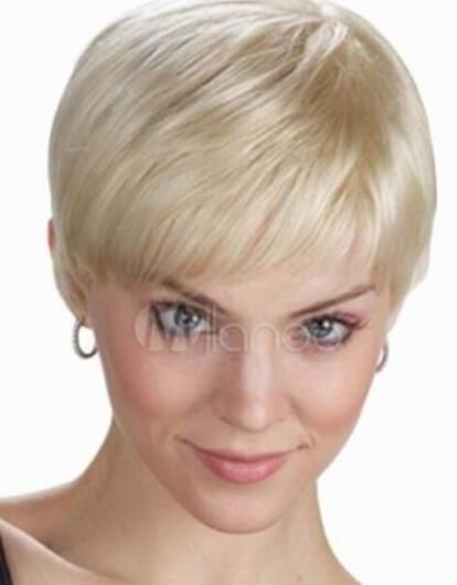 Women S Short Platinum Blonde Natural Hair Wig Short Women S Anime