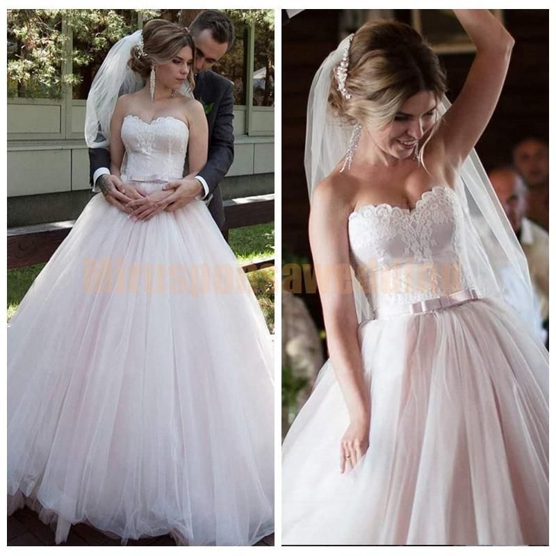 light pink wedding dresses simple