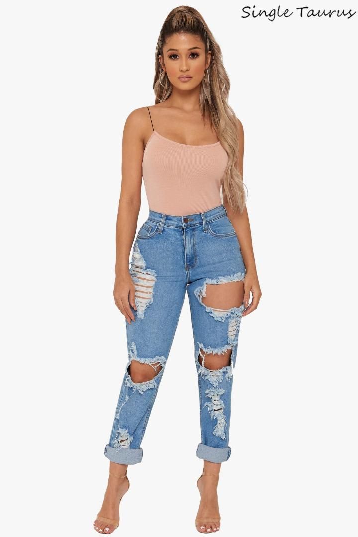Compra Boyfriend Jeans Para Mujeres De Cintura Alta Agujero Rasgado Ahueca  Hacia Fuera Los Pantalones De Mezclilla De Moda Streetwear Apenó Vaqueros  Mujer 2019 Summer Barato | Entrega Rápida Y Calidad | Es.Dhgate
