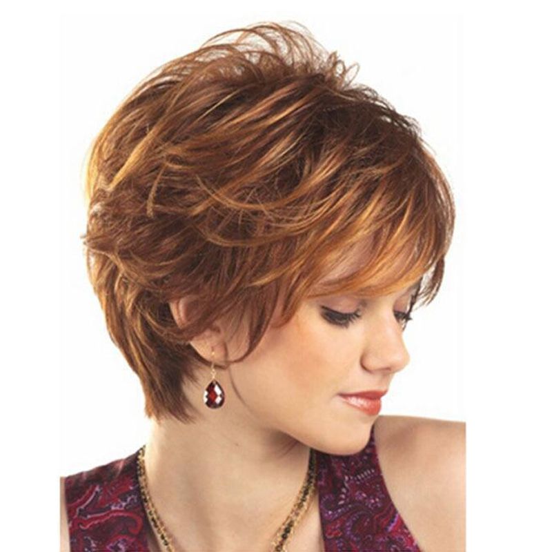 Women Short Curly Wigs European Popular Platinum Blonde Kinky