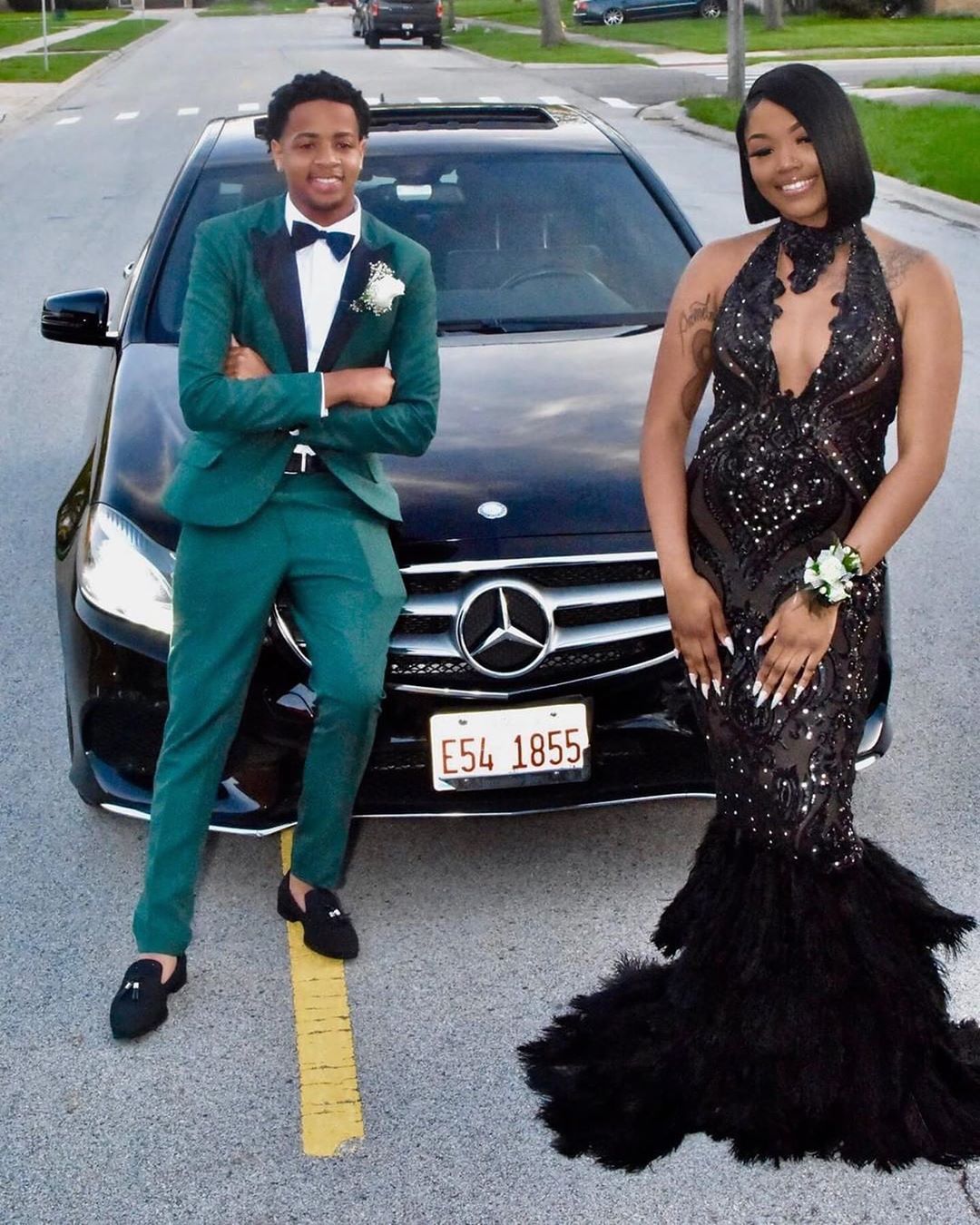 2019 Couple Prom Cheap Dark Green Mens 