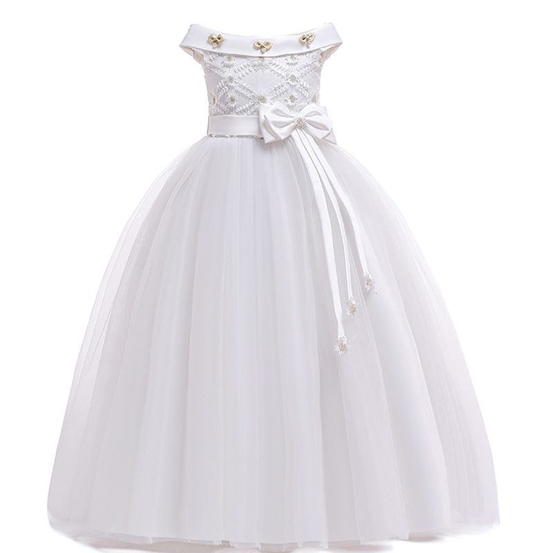 Satin Wedding Flower Girl Dress Holy Communion Prom Party Princess Pageant Dress