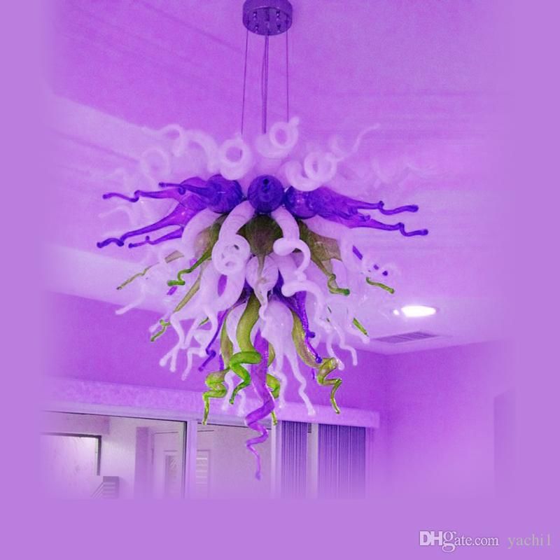 New Purple 100 Free Air Shipping Staircase Long Chandeliers Led