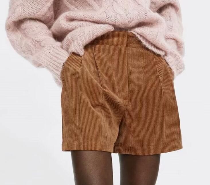 brown high waisted shorts