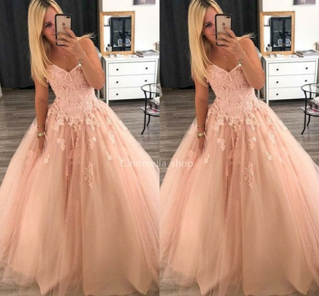 blush color prom dresses 2019