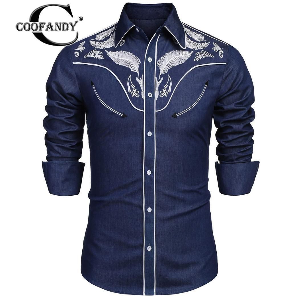Coofandy Mens Western Shirts Long 