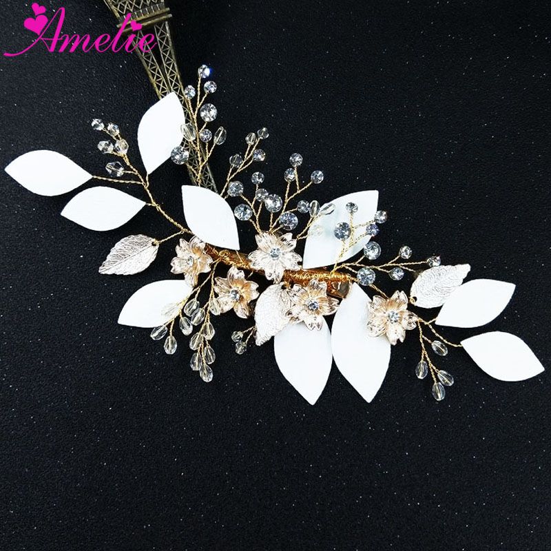 2019 Handmade Exquisite Gold Hair Clip For Bridal Rhinestone With