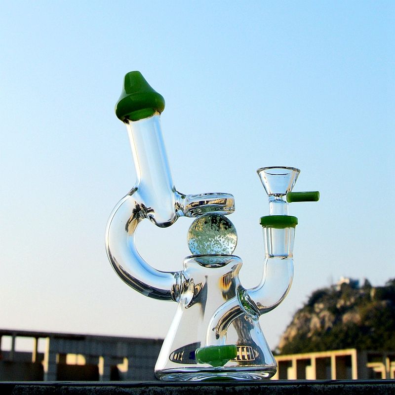 2020 Glow In The Dark Heady Beaker Glass Bong Showerhead Perc Slitted