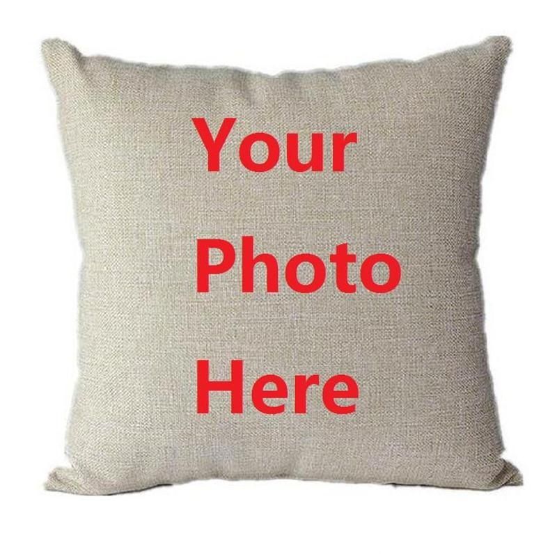 Personalised Cushion Cover Cotton Linen Custom Printed Pillow Case