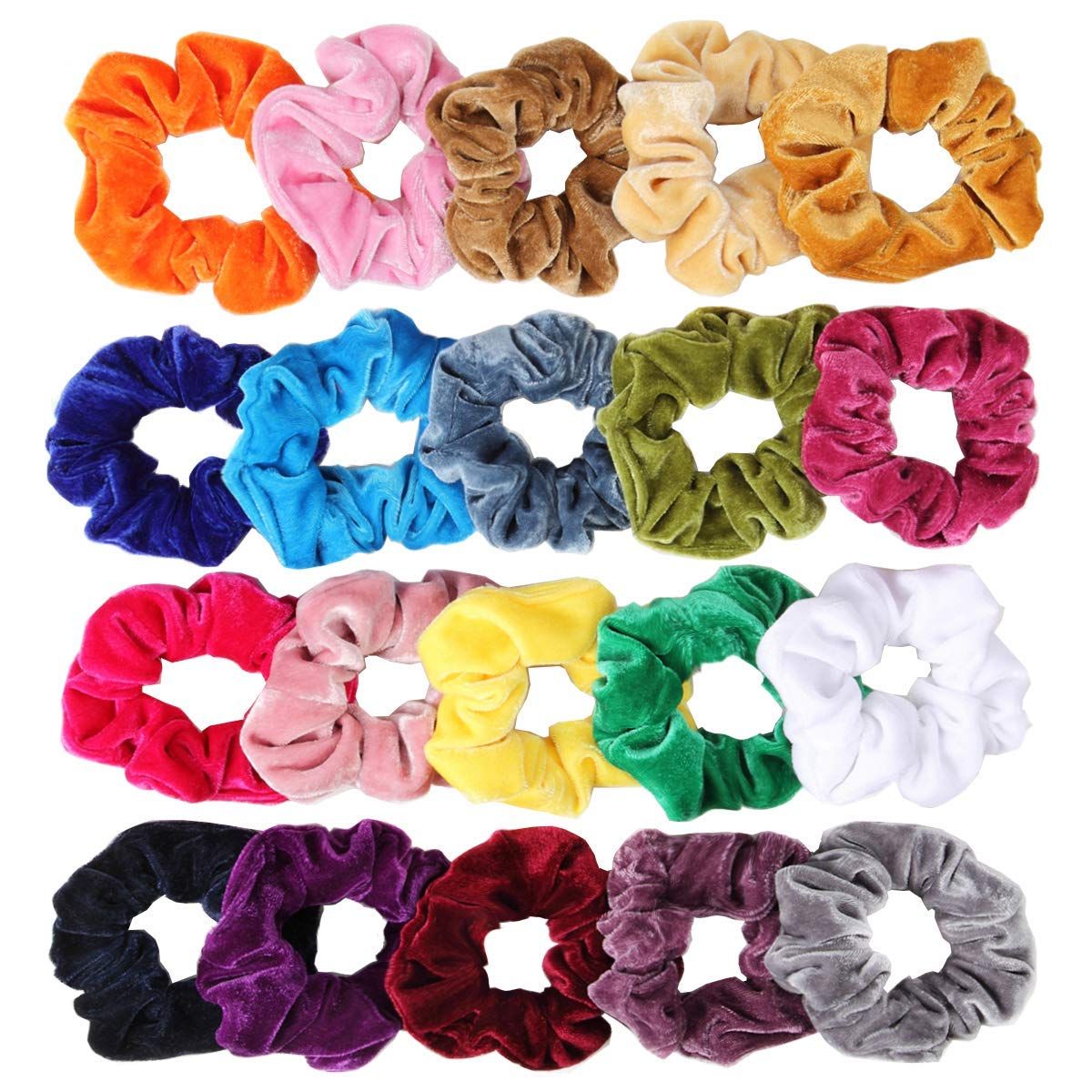 2020 20 Pack Hair Scrunchies Velvet Elastics Hair Ties Scrunchy Bands