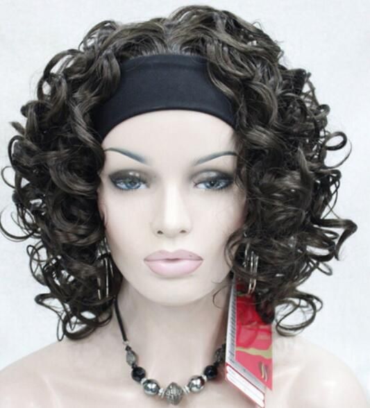 Free Shippin Dark Brown Short Curly Spiral Curls Women Lady 3