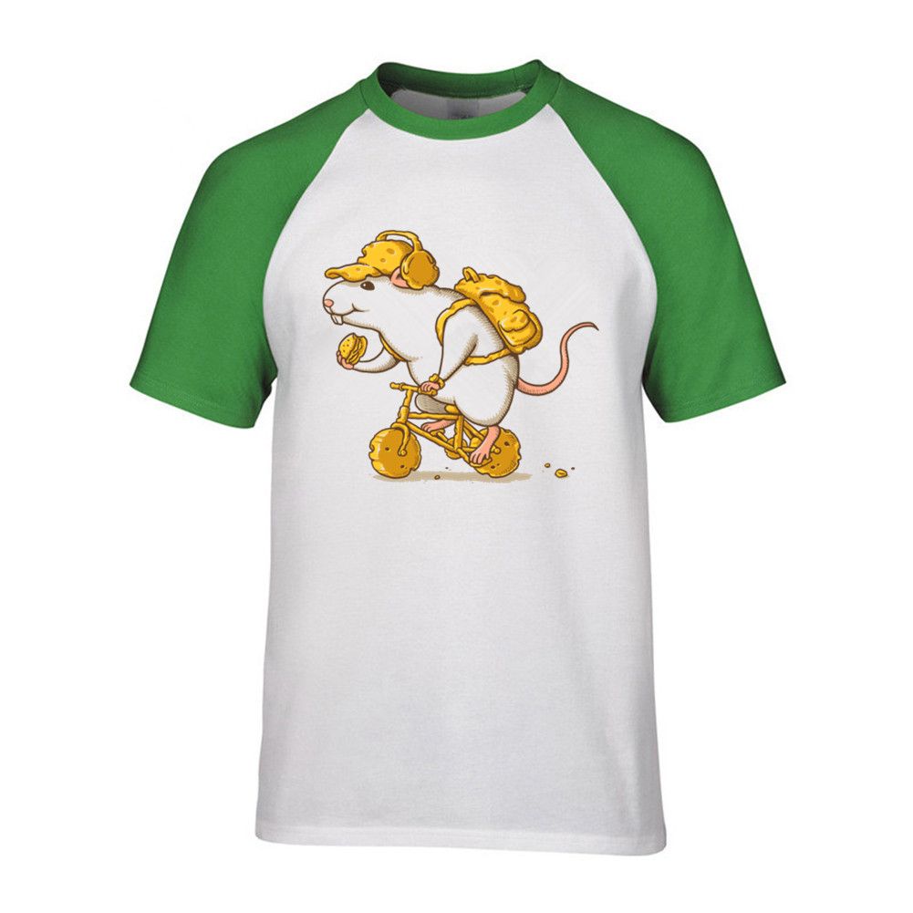 Entusiasta de ratón lindo del motorista camiseta hombres estudiantes Niño camisetas de algodón de dibujos