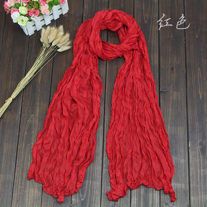red voile scarf