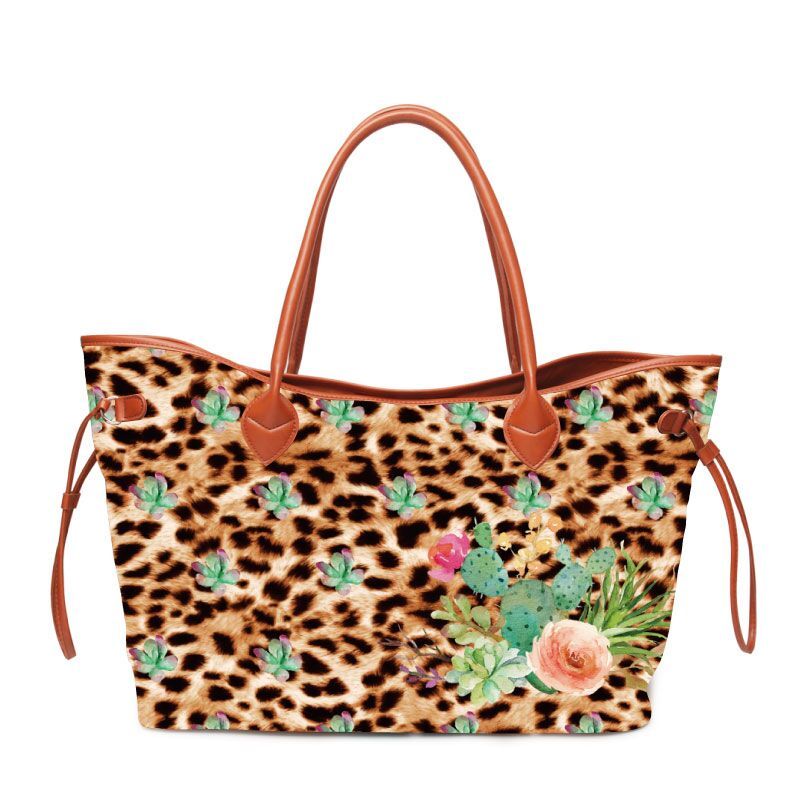 Cactus Leopard Endless Tote Wholesale Blanks Casual Canvas Tote Bag Women Endless Handbag ...