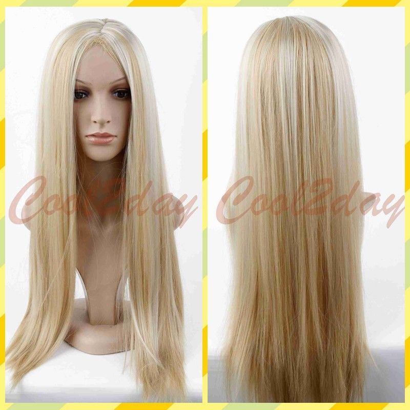 cheap blonde pigtail wig