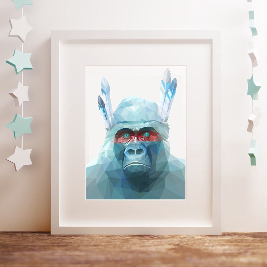 2020 Geometric Gorilla Wall Art Painting And Poster Low Poly Monkey Picture Canvas Painting Home Wall Decor From Z793737893 6 69 Dhgate Com