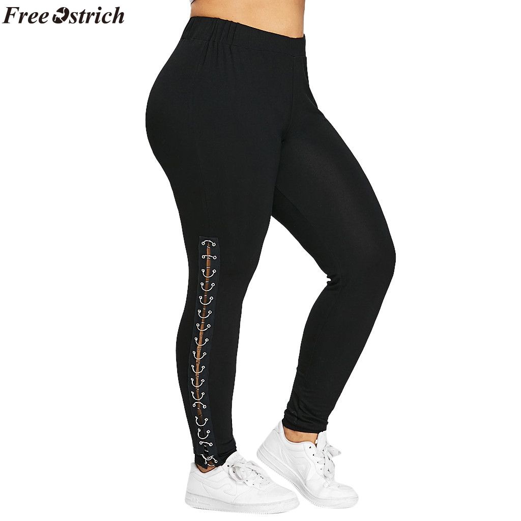 plus size lace up leggings