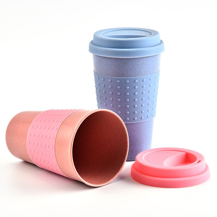 300 ml paille de blé café thé mug tasses réutilisables Bambou Fibre tasses Eco Friendly 