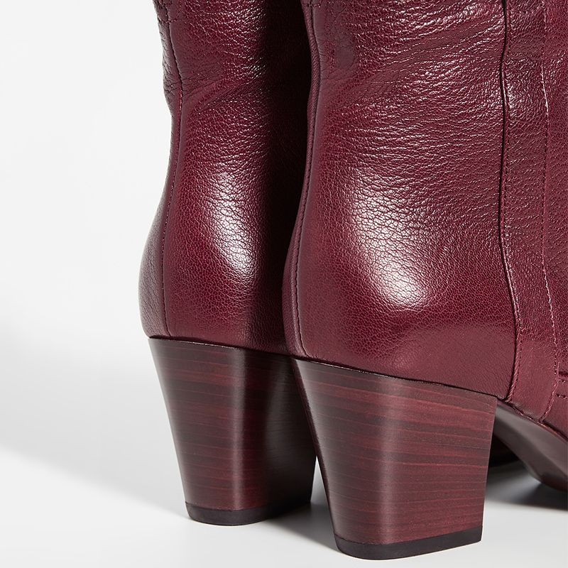 Burgundy booties deals heels