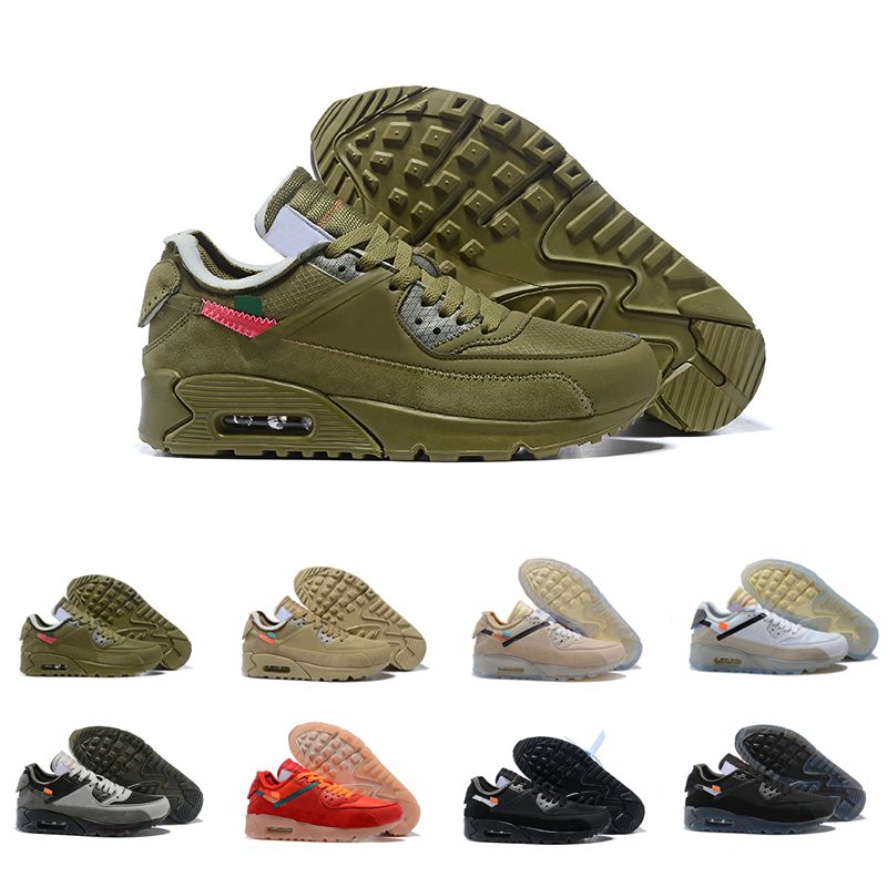 Designer 90 Desert Ore Running Shoes Mens Trainers Black White Green