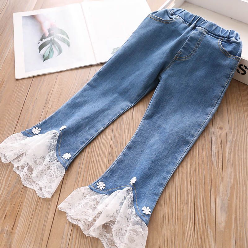 2018 Lace Girls Jeans Girls Clothing 