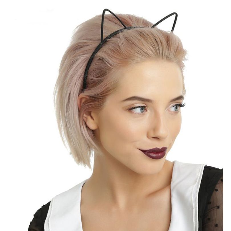 2019 Kids Black Cat Ears Head Bands Fashion Lady Girl Hairband