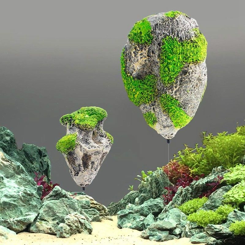 keruite Forma del volcán de la Piedra del Aire de la simulación Decoraciones del Acuario Ornamento del Paisaje para el Tanque de Pescados del Acuario 