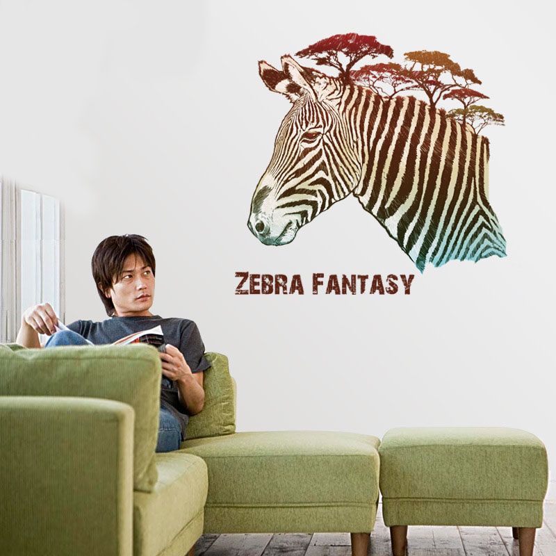 Compre Cebra Etiqueta De La Pared Para Los Ninos Sala De Bricolaje