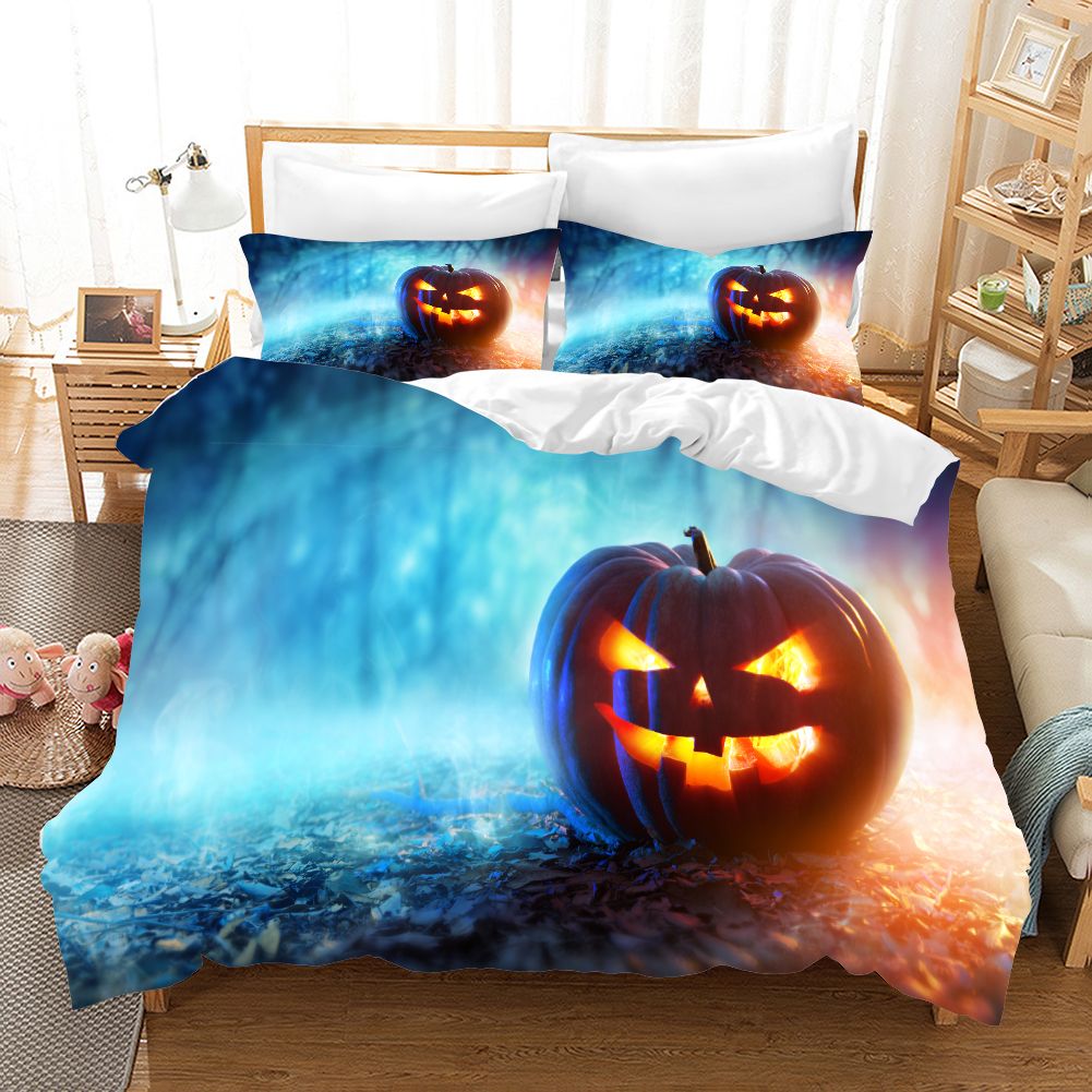 Halloween Cartoon 3d Bedding Set Duvet Covers Pillowcases Pumpkin