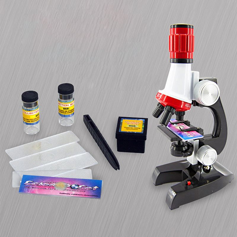 Microscopio de simulación Microscopio de juguete de alta definición 1200 veces Microscopio Ciencia y Educación Juguetes para niños 