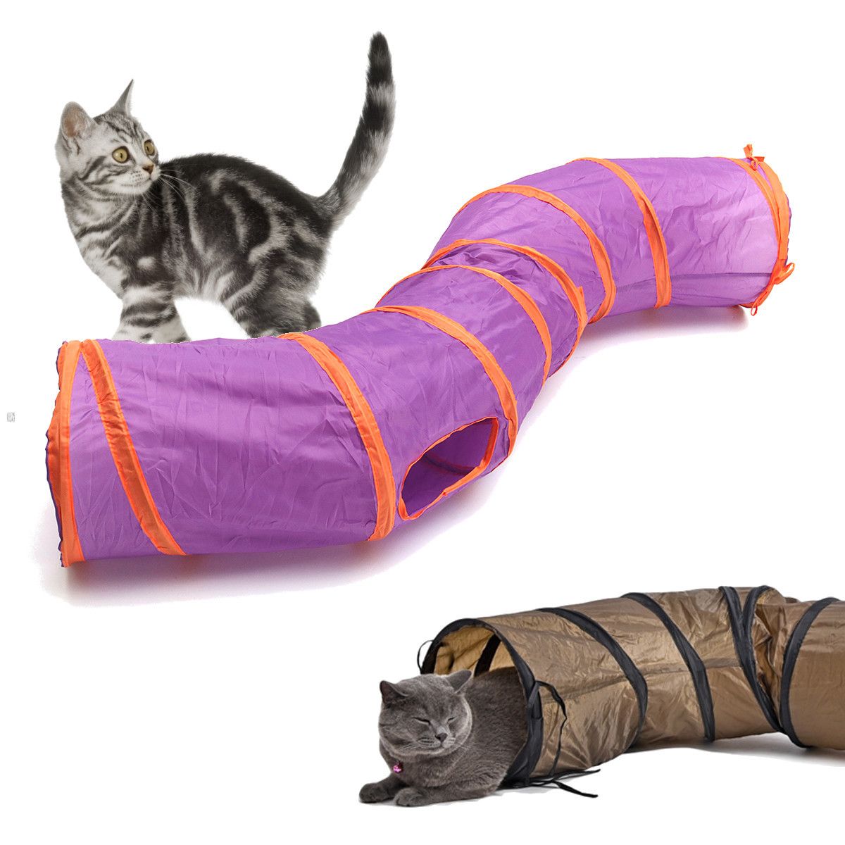 cat play tubes