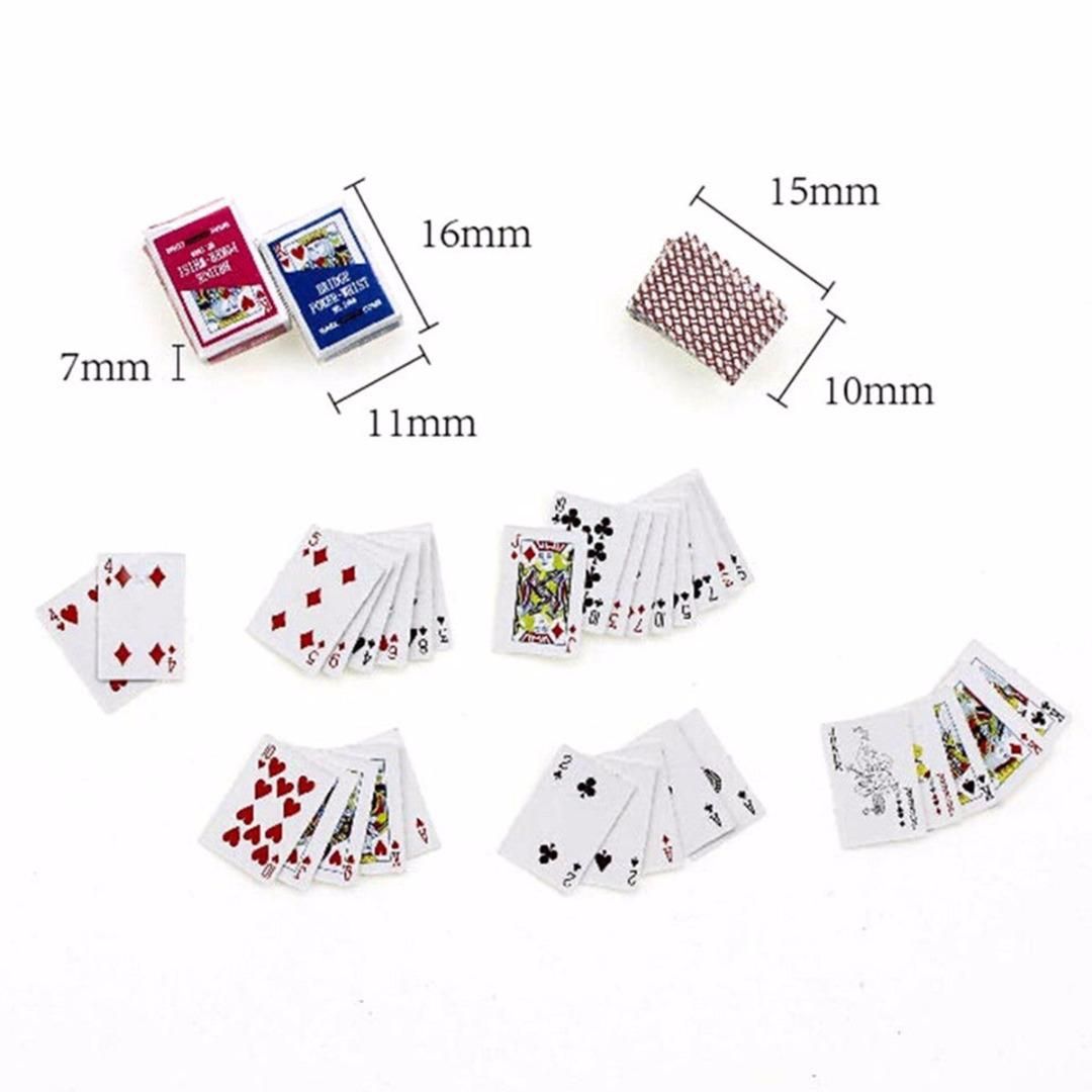 Miniature 1 Set Cards 1:12 Gift Cute Dollhouse Play Mini Poker Card