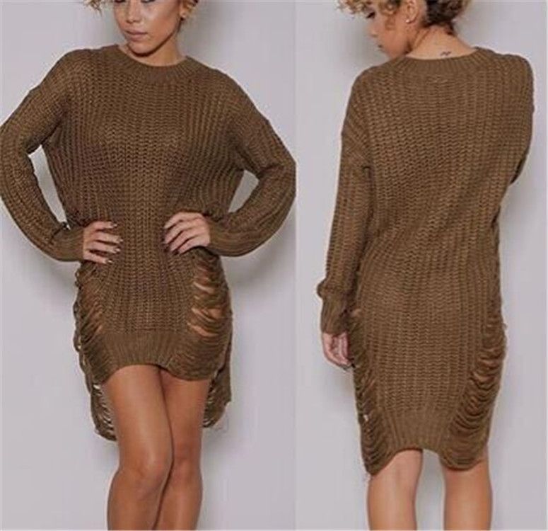 black loose sweater dress