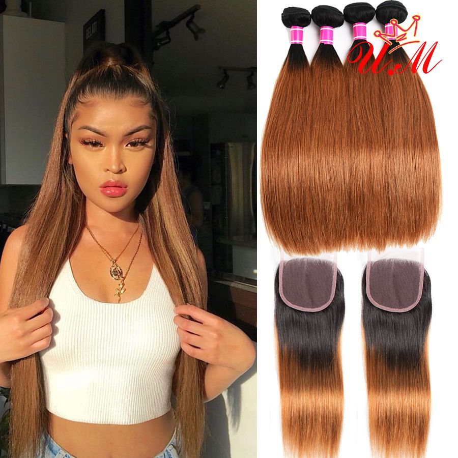 2020 Ombre Human Hair Extension Brazilian Virgin Hair Bundles With